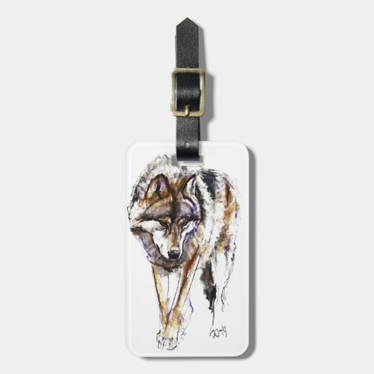 Europäischer Wolf Gepäckanhänger (Vorderseite vertikal)