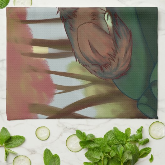 Europäischer Wolf Geschirrtuch (Gefaltet)