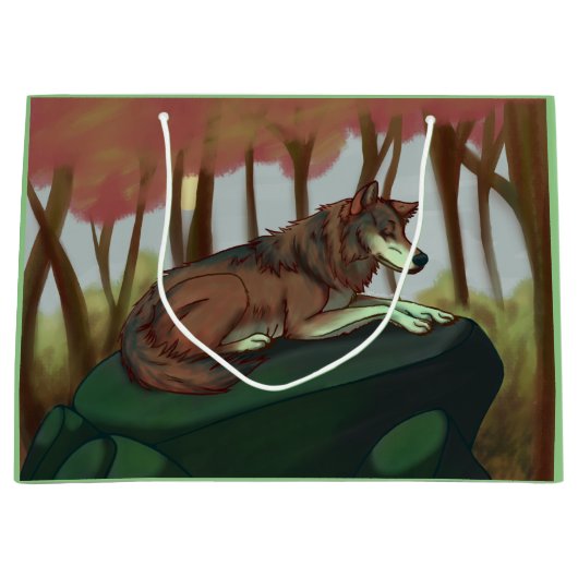 Europäischer Wolf Große Geschenktüte (Vorderseite)
