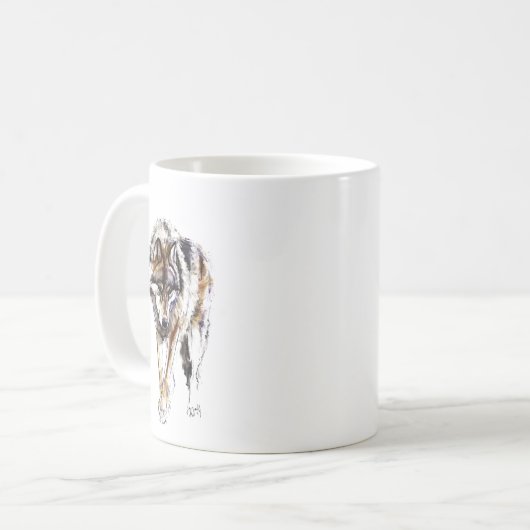 Europäischer Wolf Kaffeetasse (Vorderseite Links)