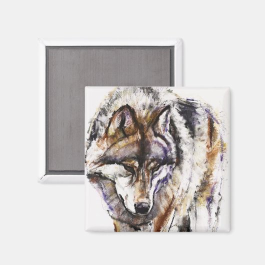 Europäischer Wolf Magnet (Vorderseite/Rückseite)