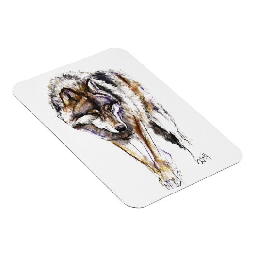 Europäischer Wolf Magnet (Rechte Seite)