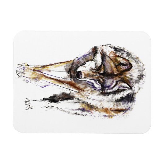 Europäischer Wolf Magnet (Horizontal)
