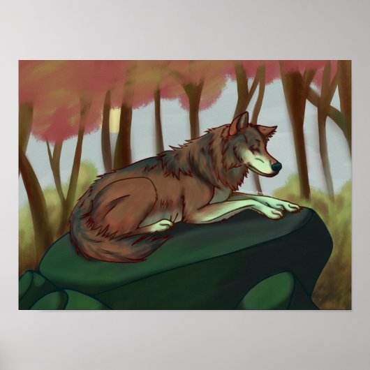 Europäischer Wolf Poster (Vorne)