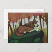 Europäischer Wolf Postkarte (Vorne/Hinten)