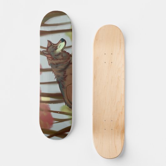 Europäischer Wolf Skateboard (Vorderseite)