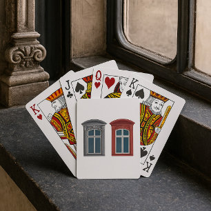 Europäisches Fenster Verzierte Architekturkunst Spielkarten