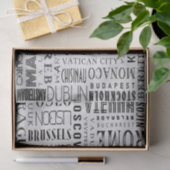 Europäisches Hauptstadt-Typografie-Seidenpapier Seidenpapier (Geschenk)