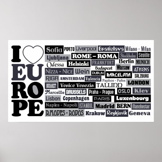 Europäisches Reiseplakat Poster (Vorne)