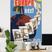 Europäisches Vintage Travel Poster (Heimbüro)
