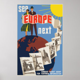 Europäisches Vintages Reise-Plakat Poster