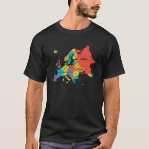Europakarte mit Ländernamen Geografie T-Shirt