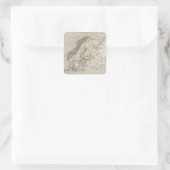 Europakarte Quadratischer Aufkleber (Tasche)