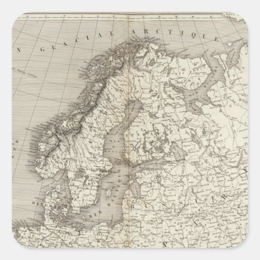 Europakarte Quadratischer Aufkleber (Vorderseite)