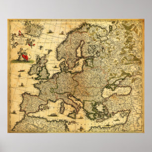 EuropaPanoramakarteEuropa 3 Poster