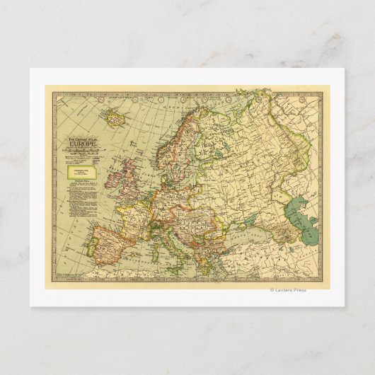 EuropaPanoramakarteEuropa 3 Postkarte (Vorderseite)