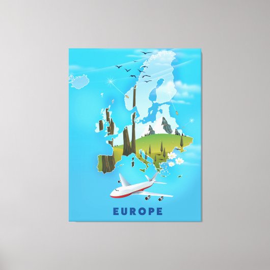Europaparte - Reiseplakat Leinwanddruck (Vorderseite)