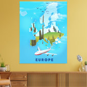 Europaparte - Reiseplakat Leinwanddruck (Insitu (Wohnzimmer))