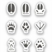 Europe Animal Tracks Set Stickers Aufkleber (Vorderseite)