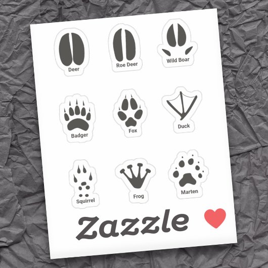 Europe Animal Tracks Set Stickers Aufkleber