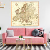 Europe Atlas Map Leinwanddruck (Insitu (Wohnzimmer))