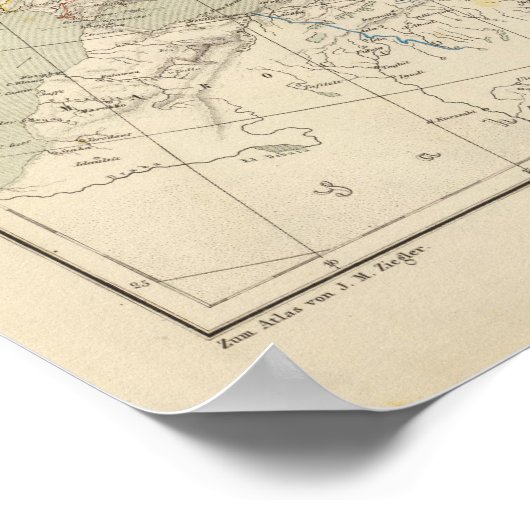 Europe Atlas Map mit den Eisenbahnen Poster (Ecke)