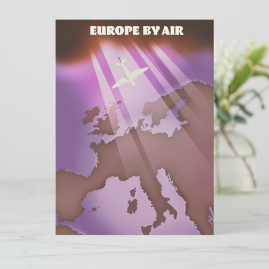 Europe by Air Vintage Reiseplakat. (Stehend Vorderseite)