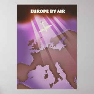 Europe by Air Vintage Reiseplakat. Poster