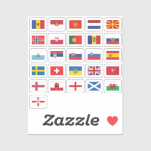 Europe Country Flags Collection M-Z Aufkleber