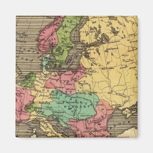 Europe Hand Coloed Atlas Map Magnet (Vorne)