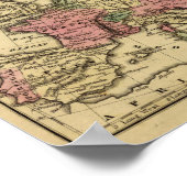 Europe Hand Colosed Atlas Karte 2 Poster (Ecke)