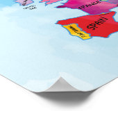 Europe Map Aquarellbilder Poster (Ecke)