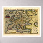 Europe Map by Ortelius 1570 Poster (Vorne)