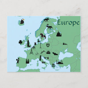 Europe Map Postkarte