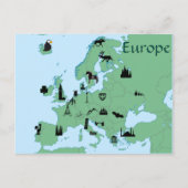 Europe Map Postkarte (Vorderseite)