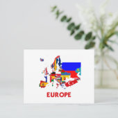 EUROPE MAP POSTKARTE (Stehend Vorderseite)