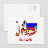 EUROPE MAP POSTKARTE (Vorne/Hinten)