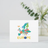 Europe Map Postkarte (Stehend Vorderseite)