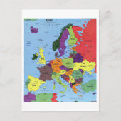 Europe Map Postkarte (Vorderseite)