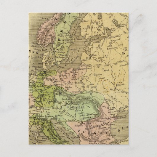 Europe Olney Map Postkarte (Vorderseite)