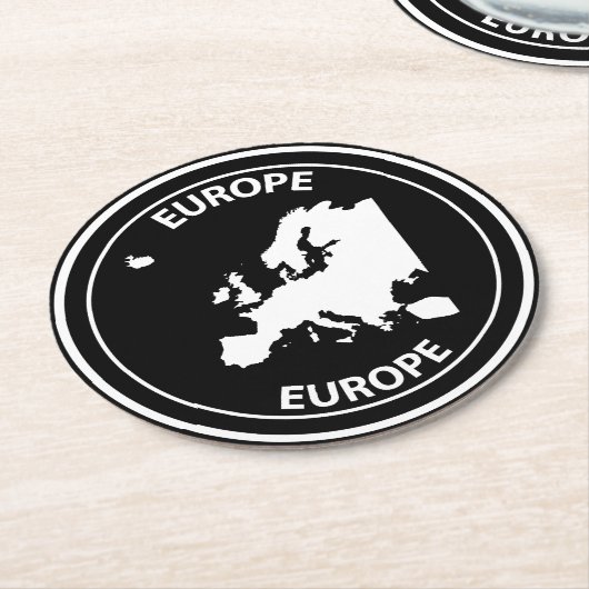 Europe Runder Pappuntersetzer (Angewinkelt)