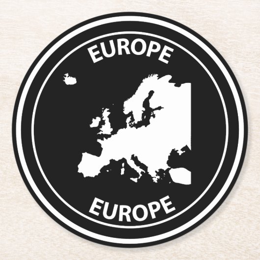 Europe Runder Pappuntersetzer (Vorderseite)