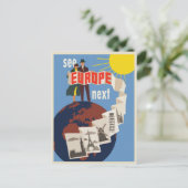 Europe Vacation Vintage Travel Poster Postkarte (Stehend Vorderseite)