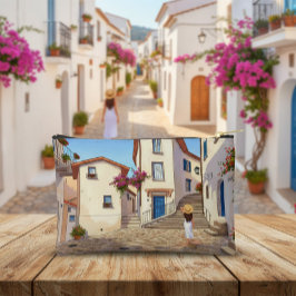 European City Woman Illustration Pouch Bag Zubehörtasche