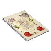 European Columbines and Sweet Cherry Notebook Notizblock (Rechte Seite)