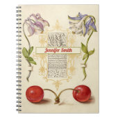 European Columbines and Sweet Cherry Notebook Notizblock (Vorderseite)