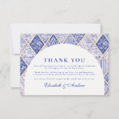 European Delft Tile Wedding Dankeskarte (Vorderseite)