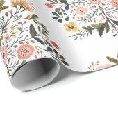 European Floral Folk Art Emblem Artist Geschenkpapier (Rolleneckpunkt)