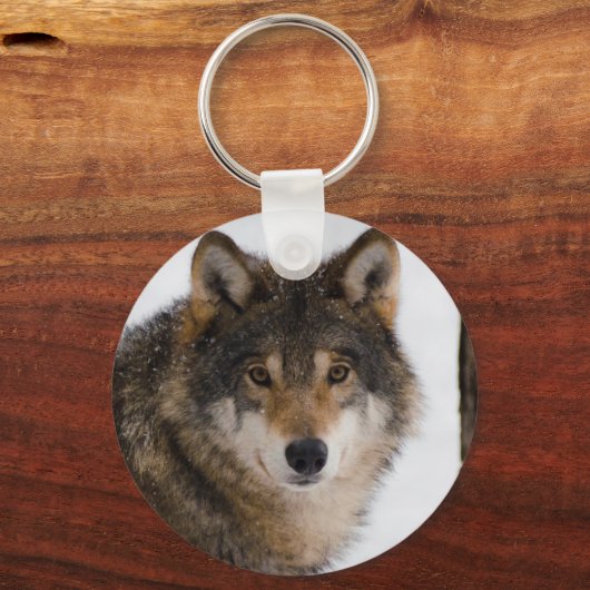 European Grey Wolf Schlüsselanhänger (Vorderseite)