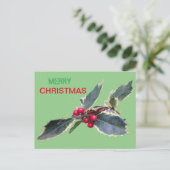 European Holly Frory Weihnachtskust. Postkarte (Stehend Vorderseite)